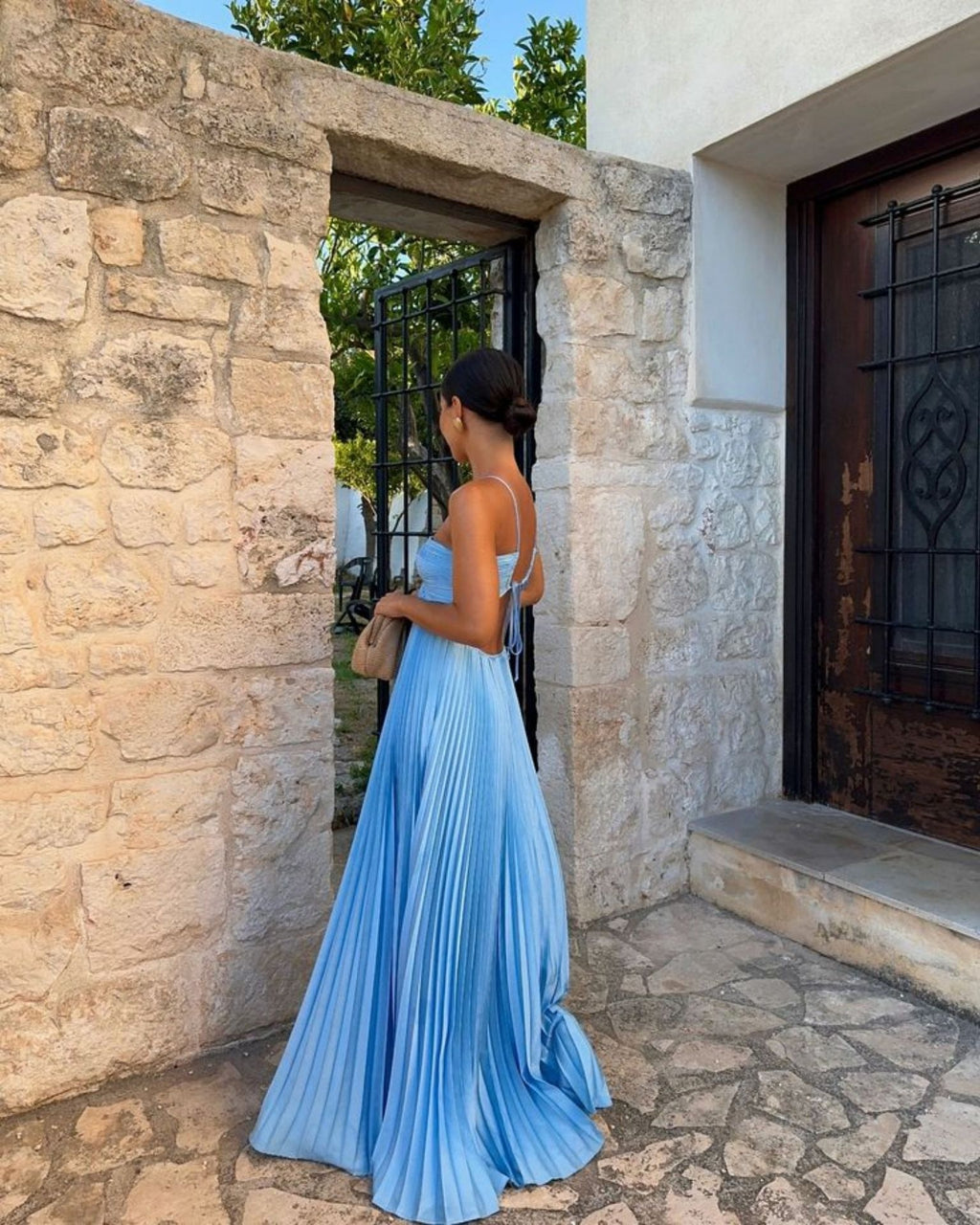 Elegant High-Waist Tube Top Maxi Dress