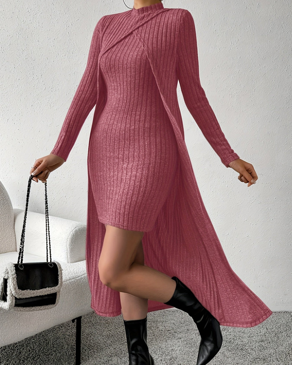 Sexy High  Dress with Long Sleeves