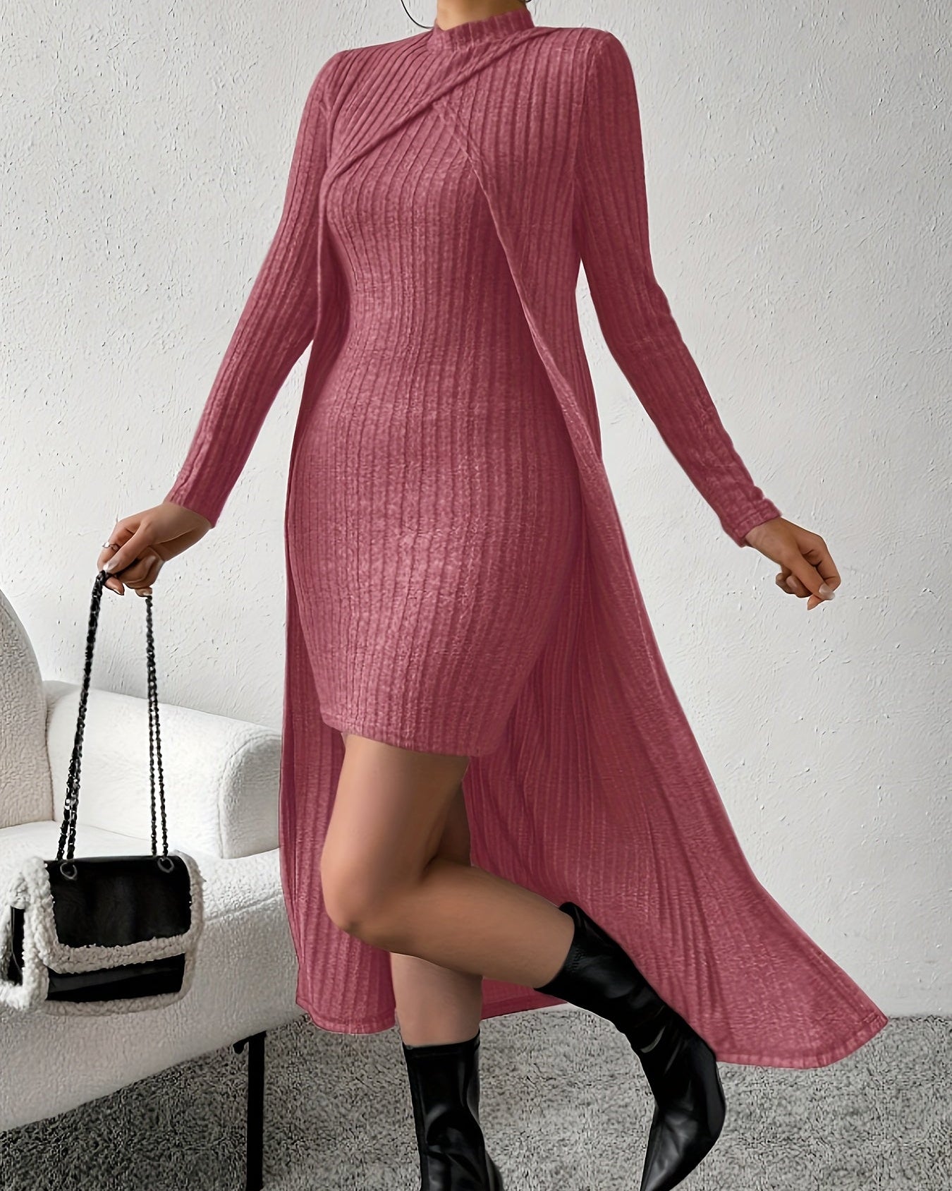 Sexy High  Dress with Long Sleeves