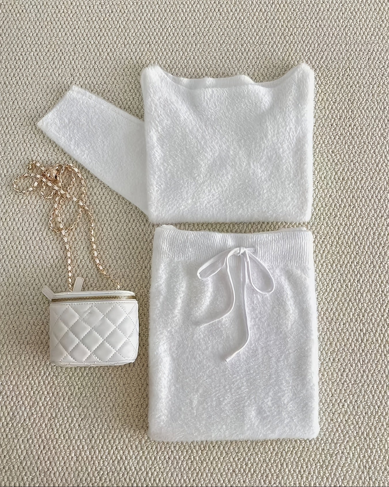 Elegant Solid Knit Two-Piece Set