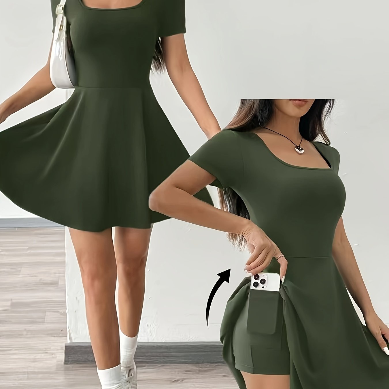 [Pink Short Sleeve Dress] Casual Comfort Fit Women's Pink Short Sleeve Dress | Perfect for Home & Fitness, Summer Style.