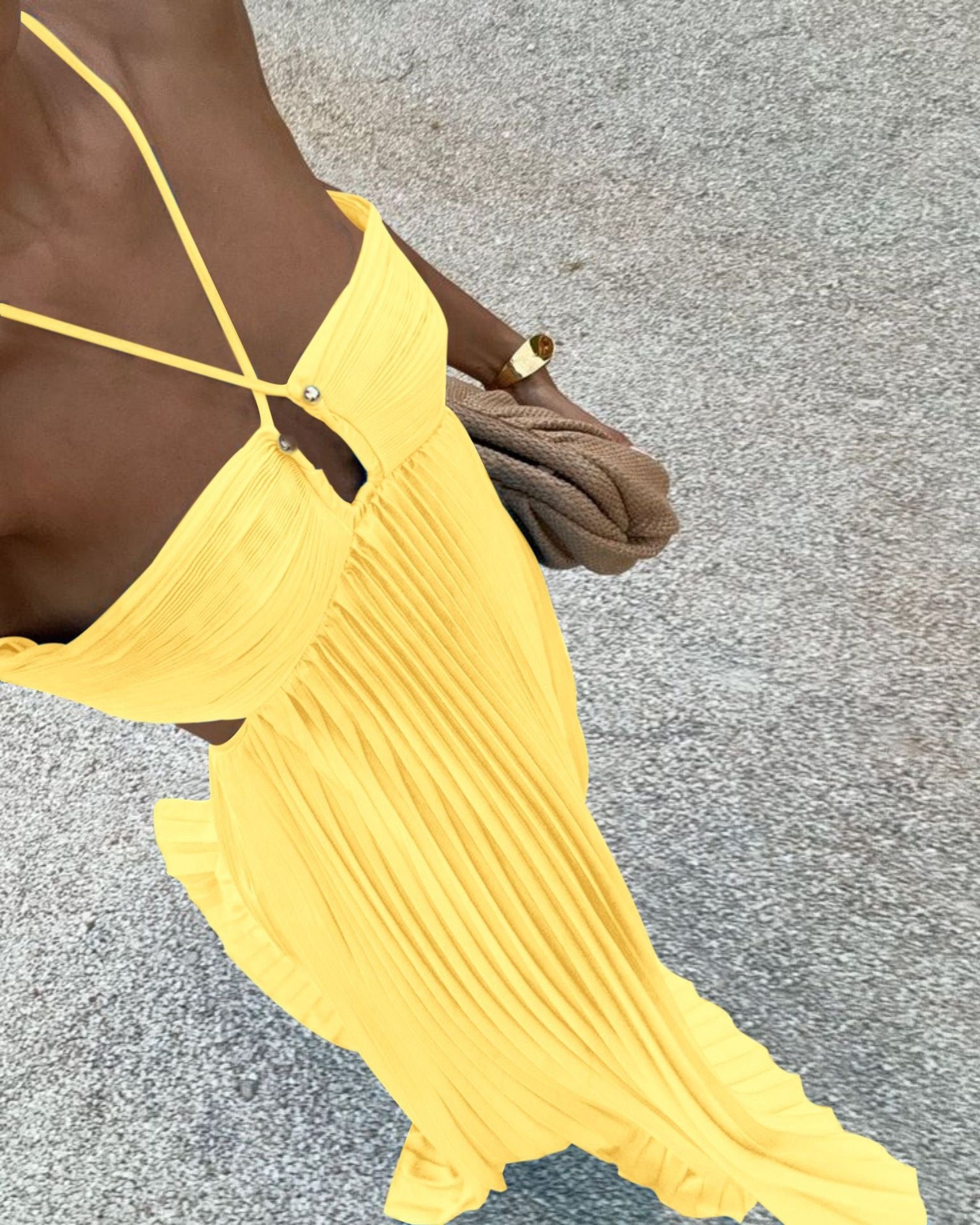 Elegant High-Waist Tube Top Maxi Dress
