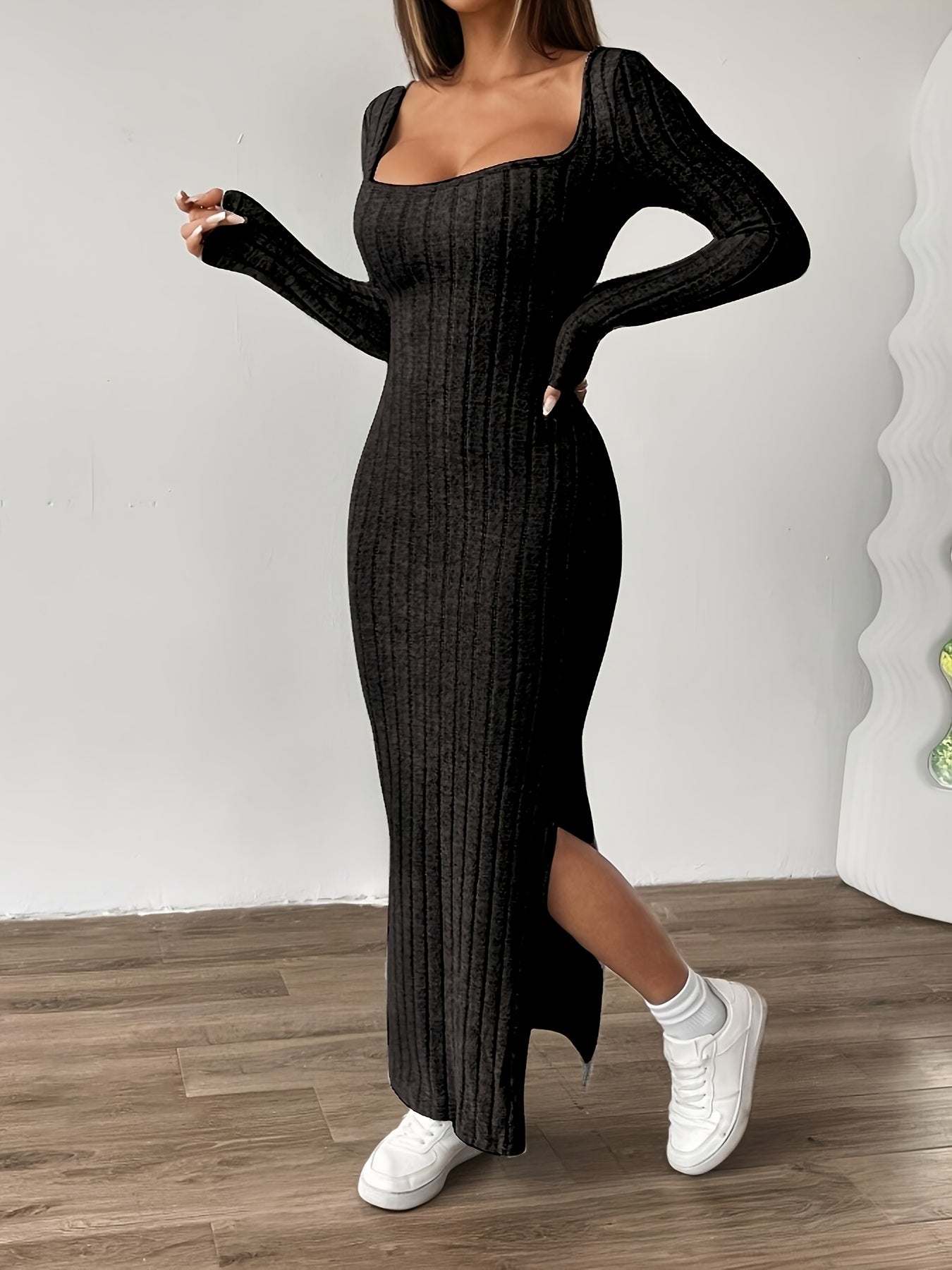 Elegant Long Sleeve A-Line Dress
