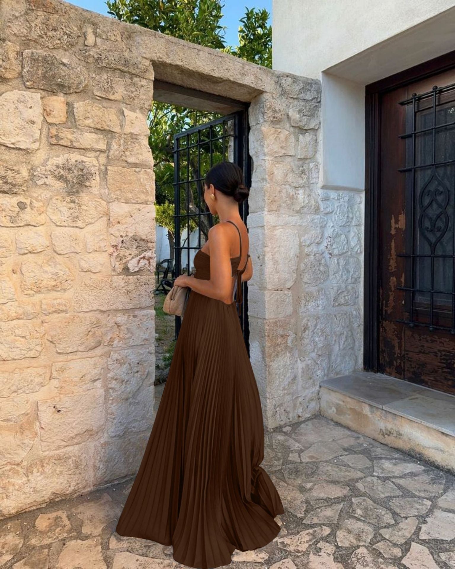 Elegant High-Waist Tube Top Maxi Dress