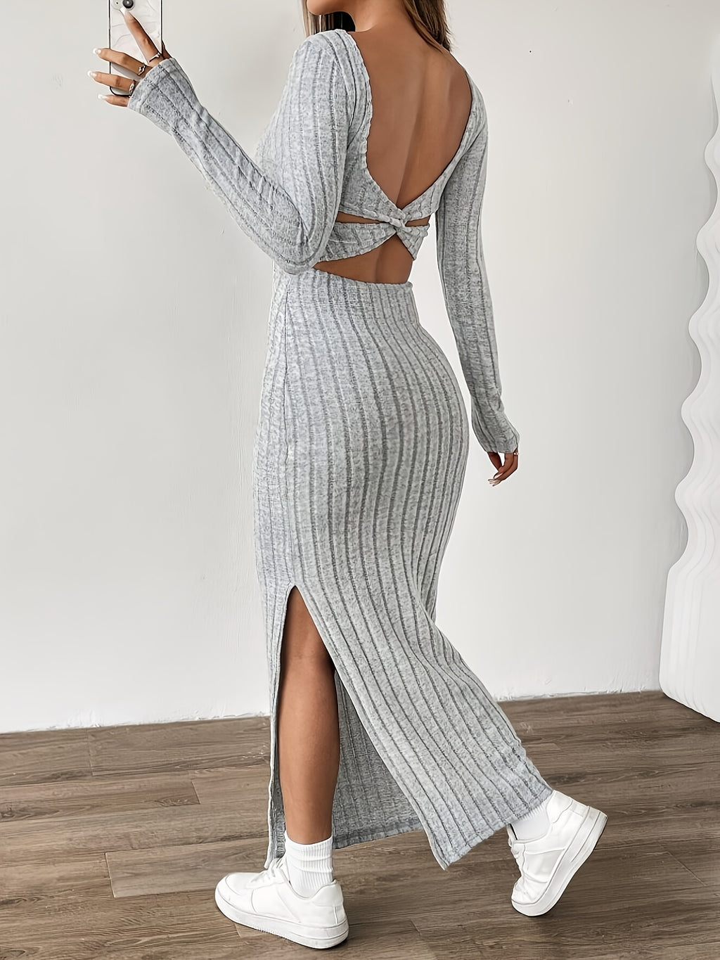 Elegant Long Sleeve A-Line Dress
