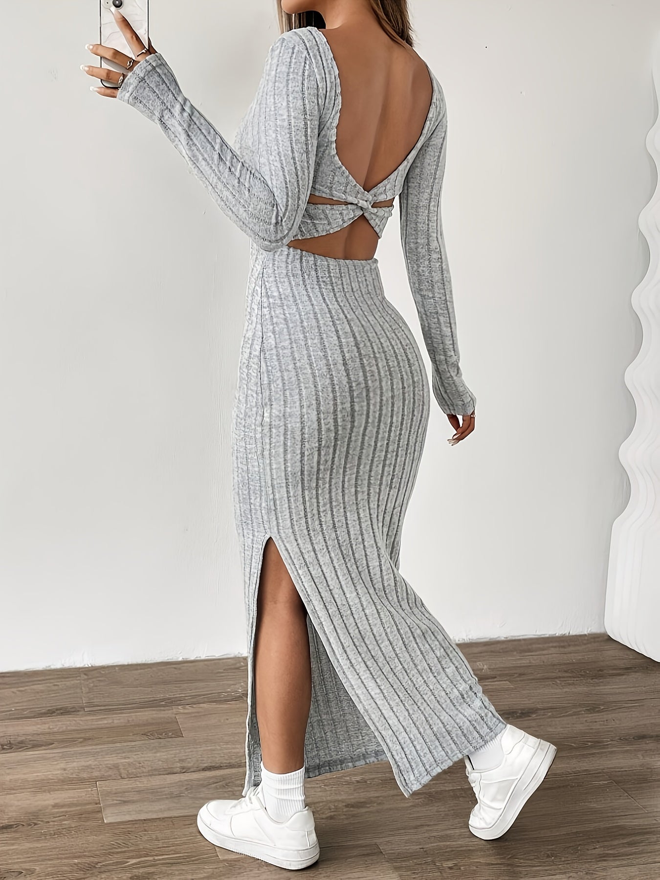 Elegant Long Sleeve A-Line Dress