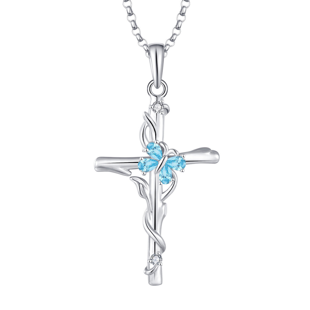 Cross Necklace Sterling Silver Women S925 Silver Pendant Silver Jewellery Zircon Jewellery.