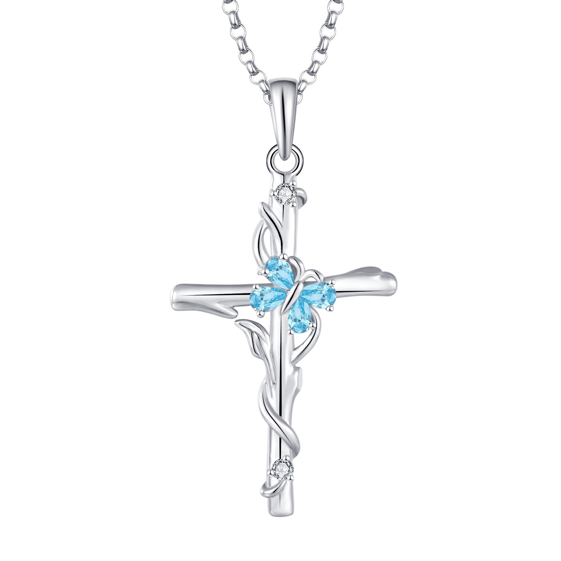 Cross Necklace Sterling Silver Women S925 Silver Pendant Silver Jewellery Zircon Jewellery.