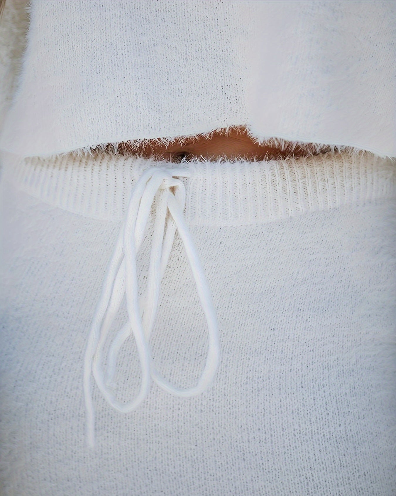 Elegant Solid Knit Two-Piece Set