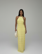 Patchwork Lace-Up Maxi