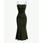 Mia Muse Women’s Maxi Party Dress – Spaghetti Strap Slim Fit Elegant Evening & Wedding Guest Summer Dress.