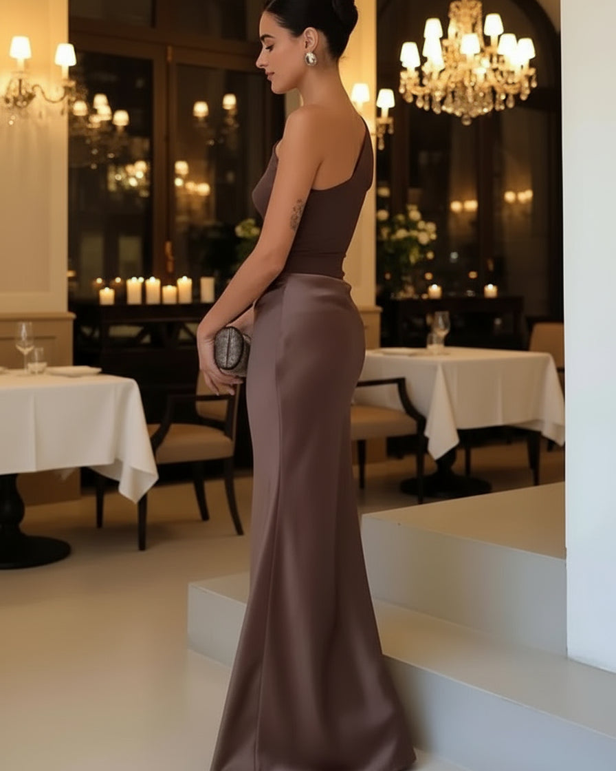 Sexy One-Shoulder Maxi Dress