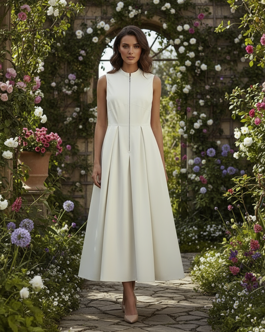 Women’s Pleated Bodycon Midi Dress