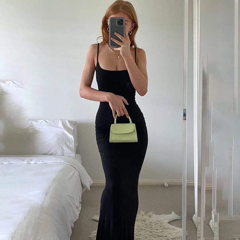 Women’s Elegant Bodycon Maxi Dress – Sleeveless Backless Summer Party Club Sundress.