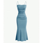 Mia Muse Women’s Maxi Party Dress – Spaghetti Strap Slim Fit Elegant Evening & Wedding Guest Summer Dress.