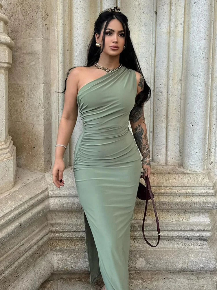 Women’s Black Summer Maxi Dress – Sleeveless Backless Slim Fit Split Party & Club Dress.