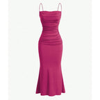 Mia Muse Women’s Maxi Party Dress – Spaghetti Strap Slim Fit Elegant Evening & Wedding Guest Summer Dress.