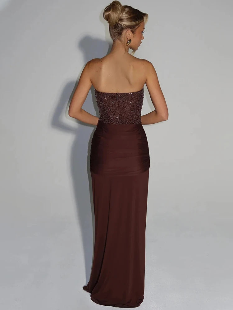 Women’s Sparkle Off-Shoulder Maxi Dress
