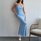 Mia Muse Women’s Maxi Party Dress – Spaghetti Strap Slim Fit Elegant Evening & Wedding Guest Summer Dress.
