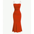 Mia Muse Women’s Maxi Party Dress – Spaghetti Strap Slim Fit Elegant Evening & Wedding Guest Summer Dress.