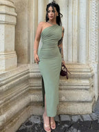 Women’s Black Summer Maxi Dress – Sleeveless Backless Slim Fit Split Party & Club Dress.