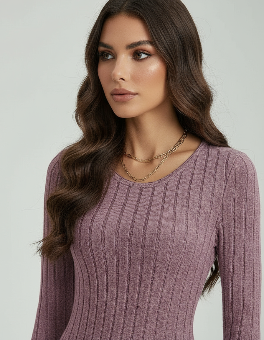 Women’s Wrapped Long Sleeve Knitted Dress