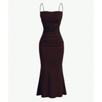 Mia Muse Women’s Maxi Party Dress – Spaghetti Strap Slim Fit Elegant Evening & Wedding Guest Summer Dress.