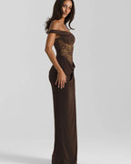 One-Shoulder Lace Maxi