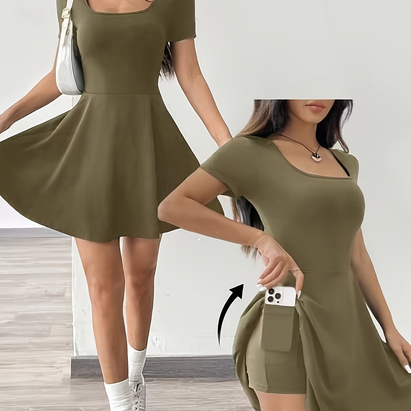 [Pink Short Sleeve Dress] Casual Comfort Fit Women's Pink Short Sleeve Dress | Perfect for Home & Fitness, Summer Style.