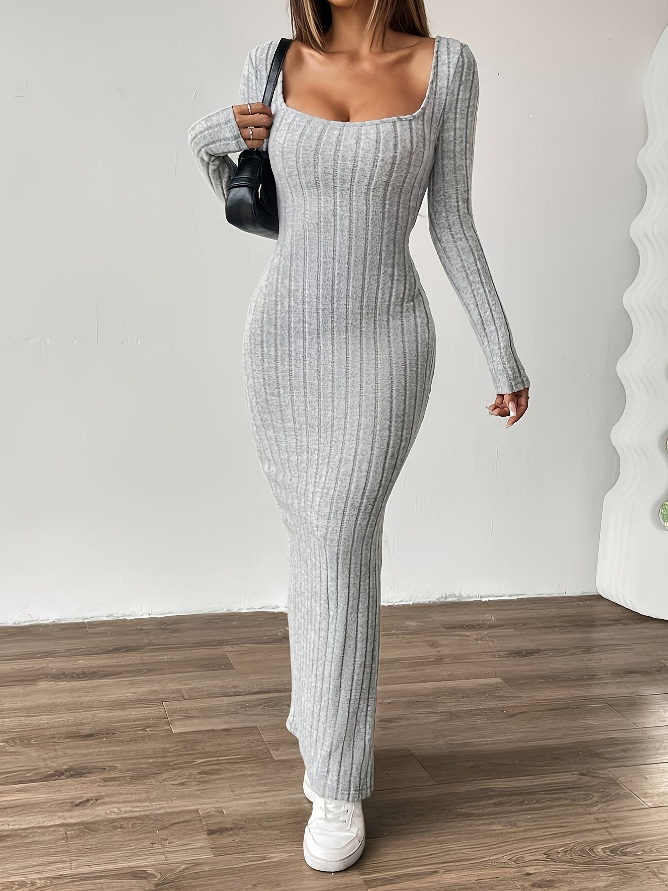 Elegant Long Sleeve A-Line Dress