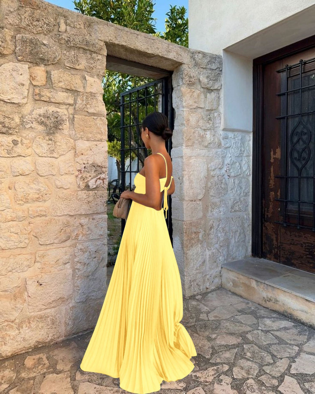 Elegant High-Waist Tube Top Maxi Dress