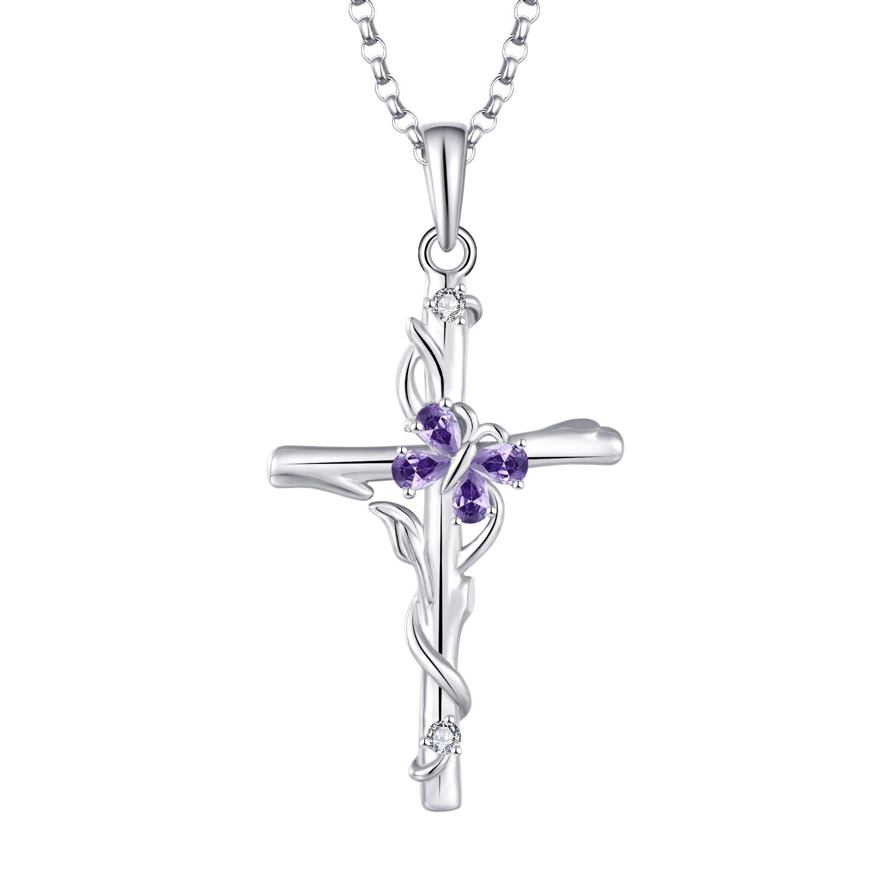 Cross Necklace Sterling Silver Women S925 Silver Pendant Silver Jewellery Zircon Jewellery.