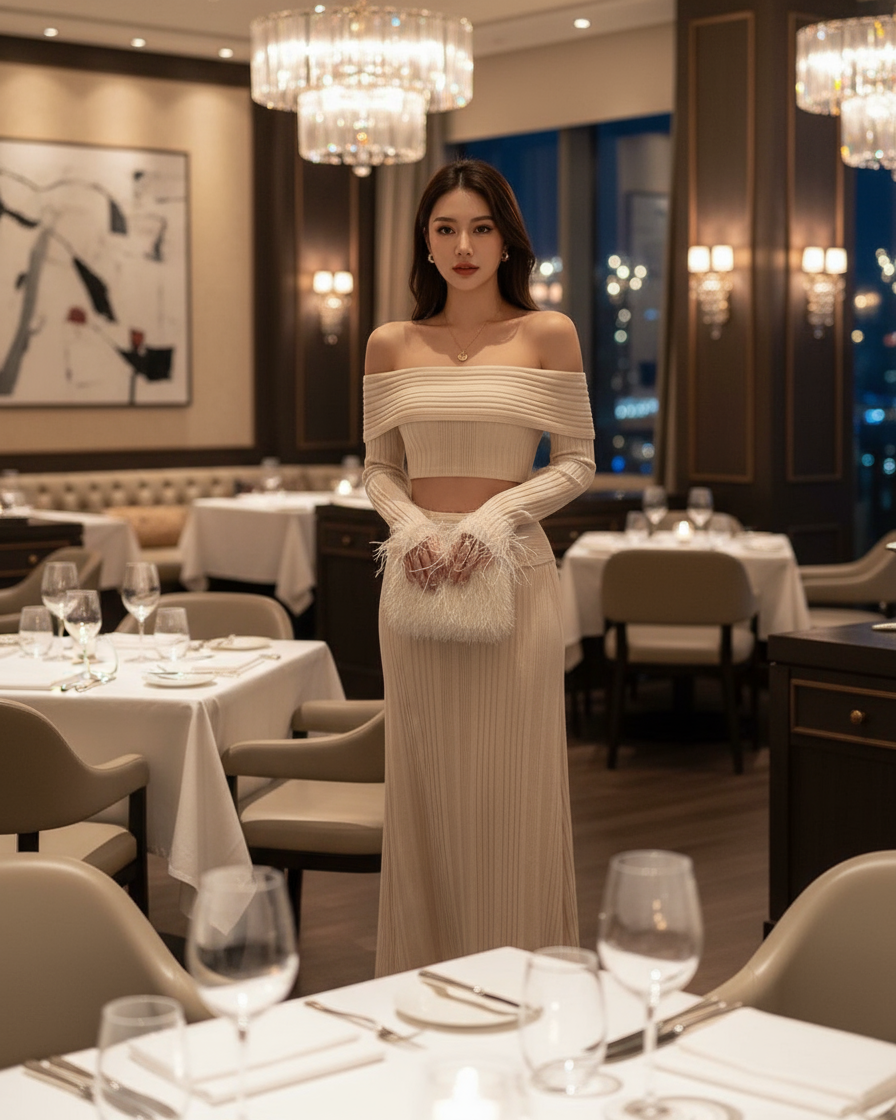 Elegant Bohemian Two-Piece Holiday Set