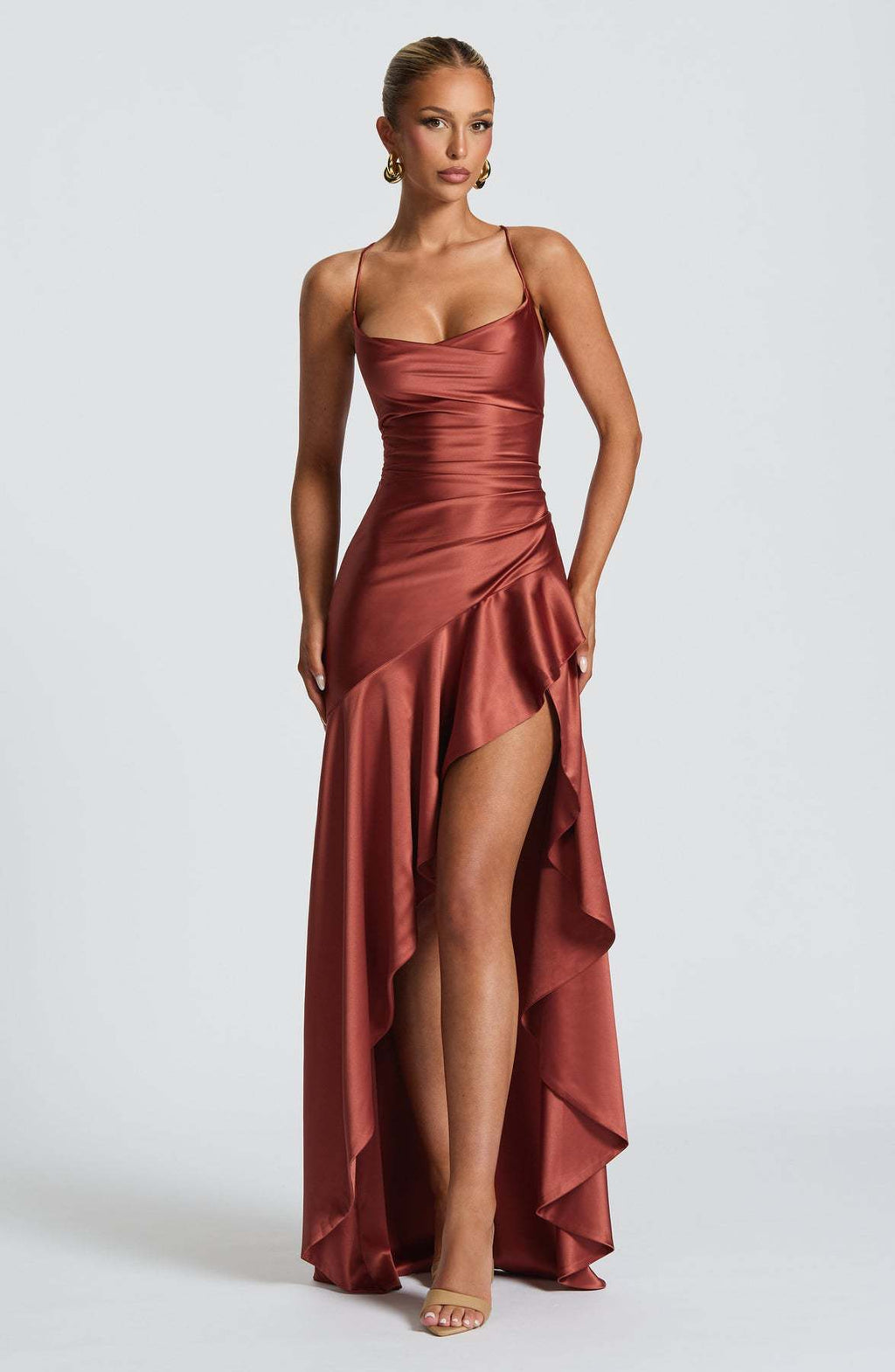 "Women's Backless Ruffles Irregular Dress - Summer Fashion Evening Party Club Split Suspender Maxi Dresses.