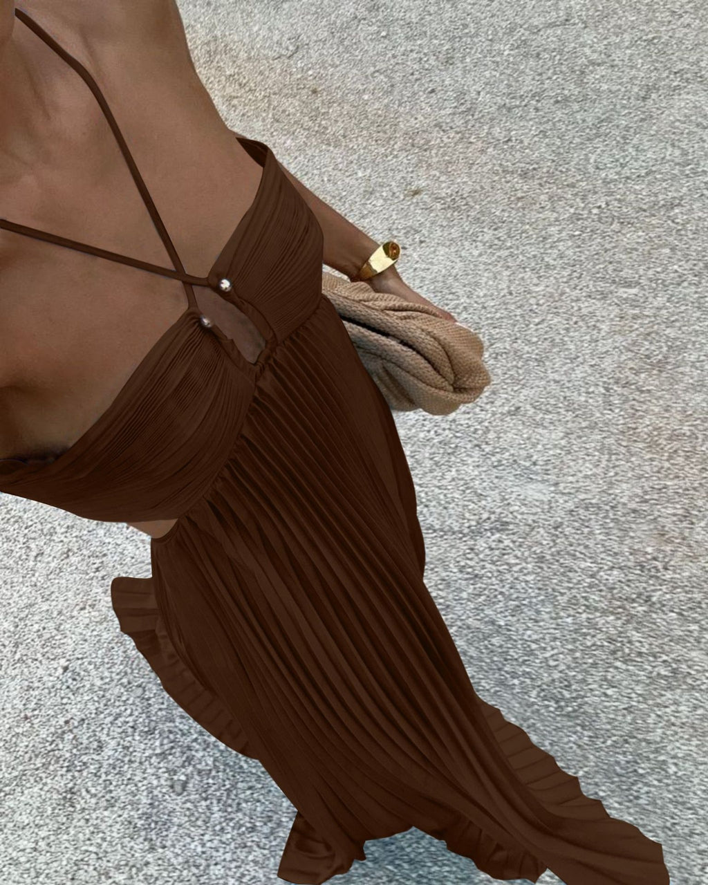 Elegant High-Waist Tube Top Maxi Dress