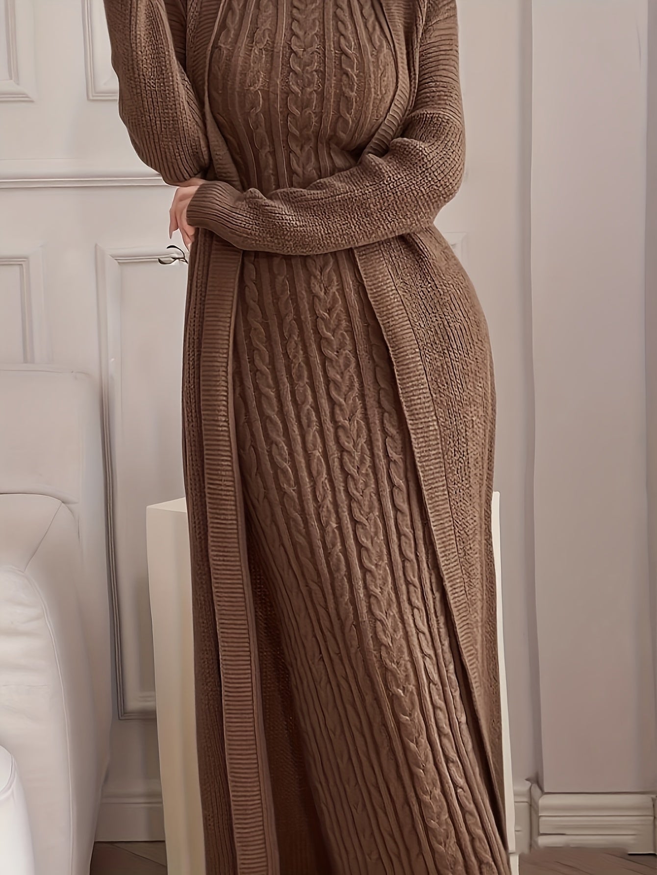 Elegant Two-Piece Knitted Sweater Set for Women