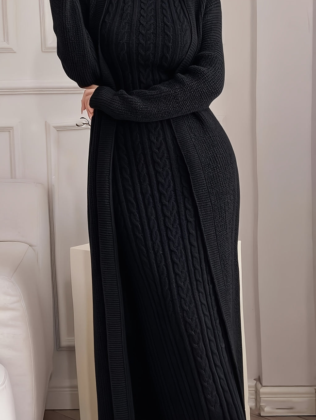 Elegant Two-Piece Knitted Sweater Set for Women
