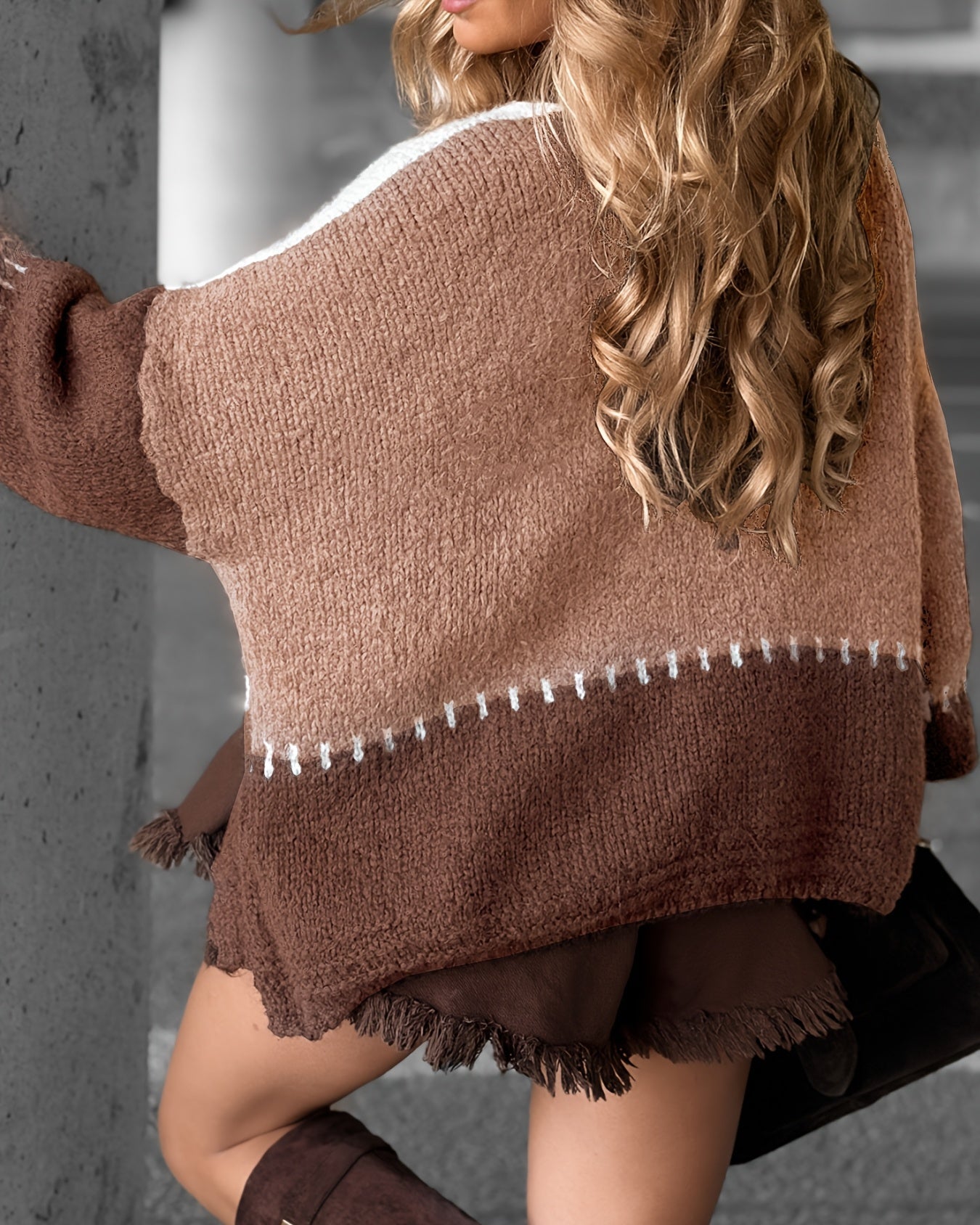 Women’s Casual Color Block Cardigan