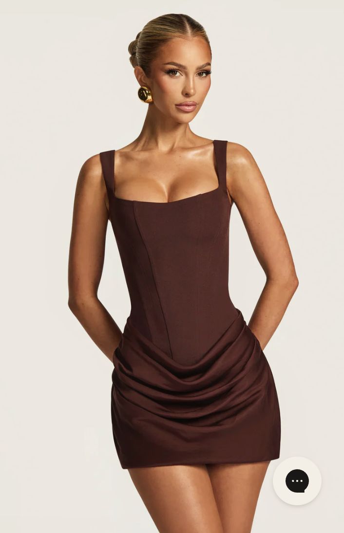 Women Square-neck Halter Mini Dress