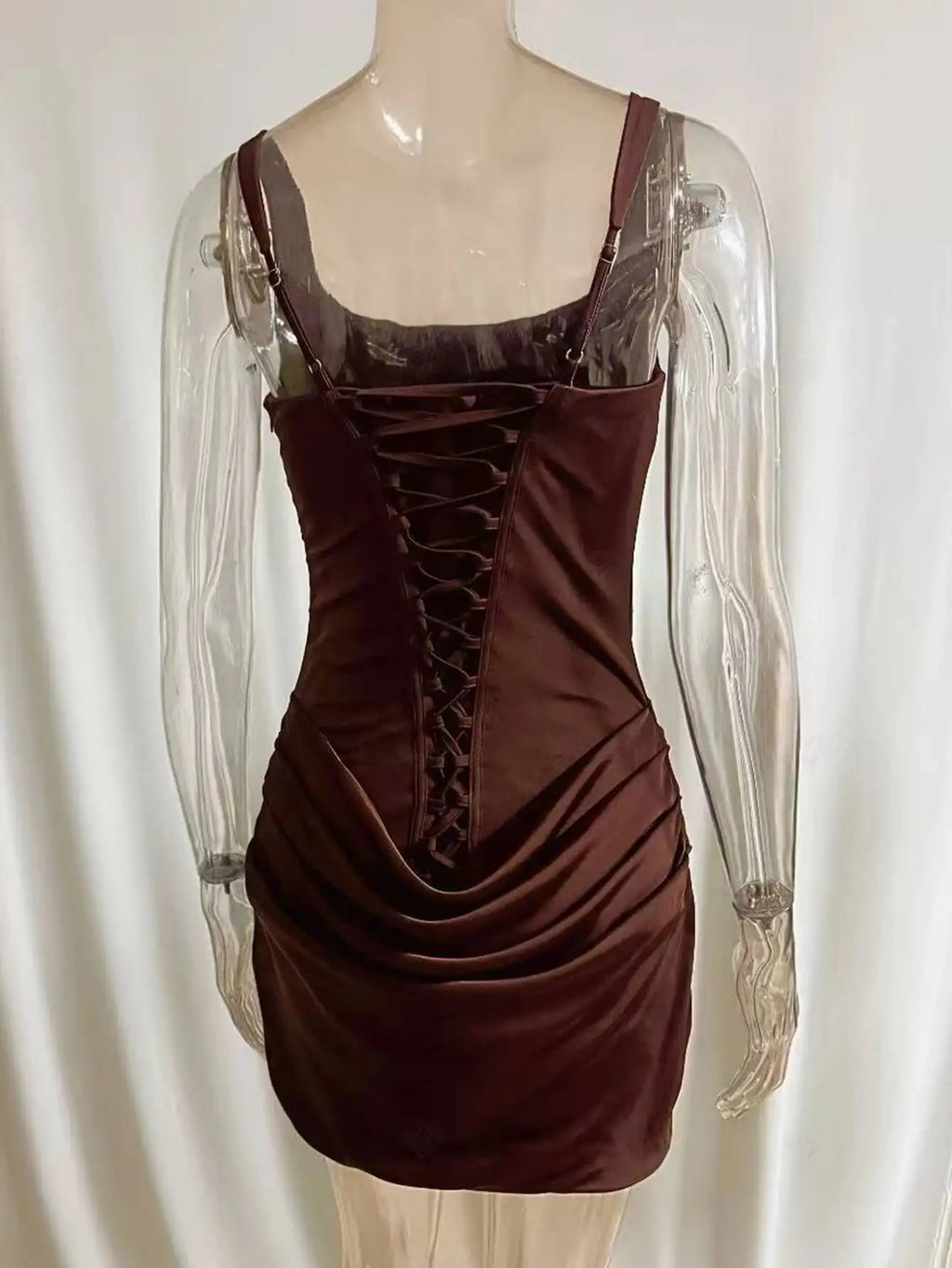Women Square-neck Halter Mini Dress